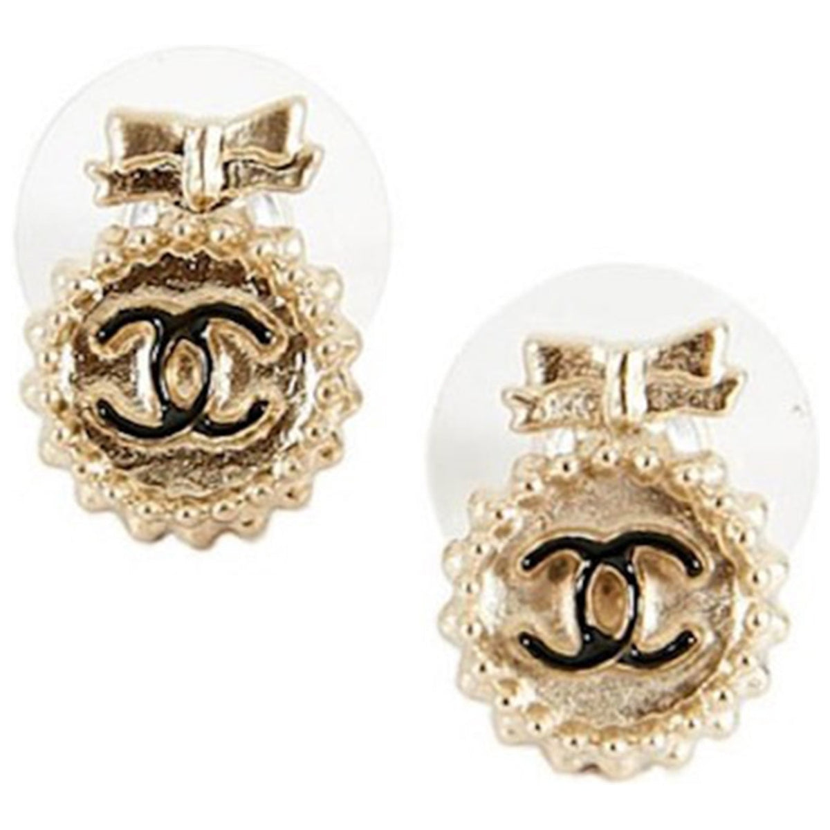 Chanel cc gold metal earrings