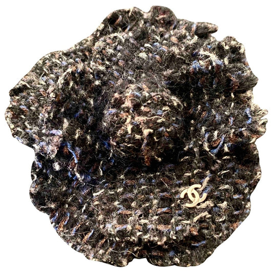 Chanel camélia blue cloth pins & brooches