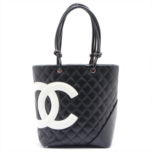 Chanel cambon black leather handbag