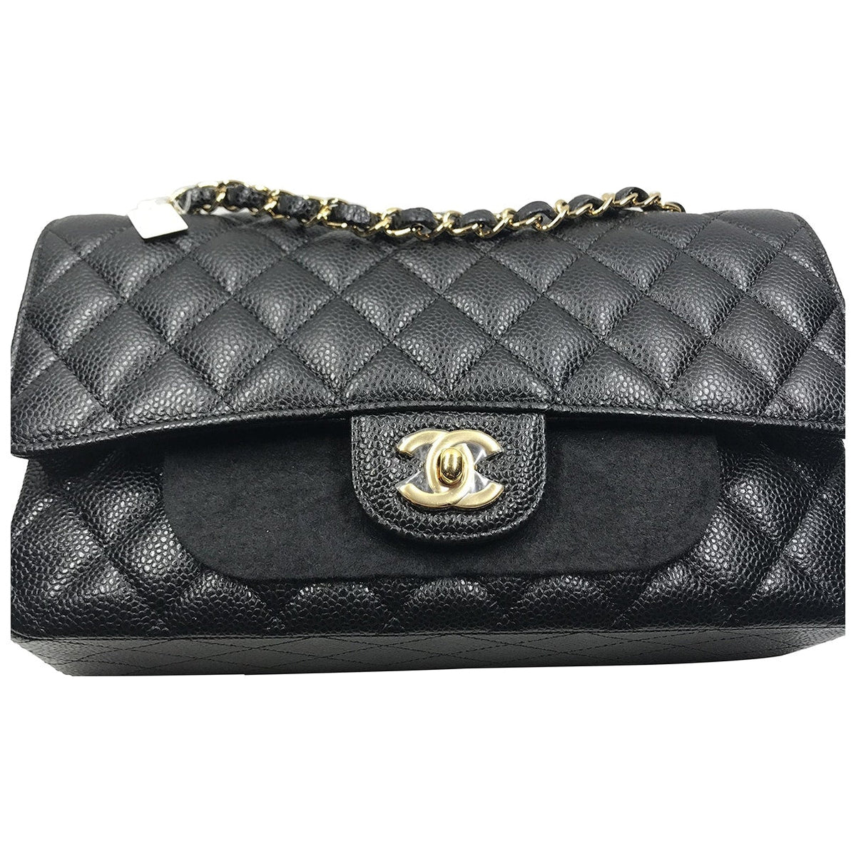 Chanel timeless/classique black leather handbag