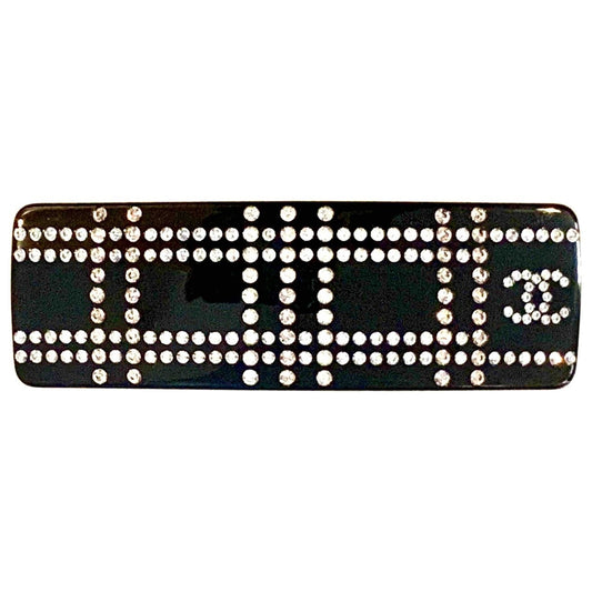 Chanel black plastic hair accessories
