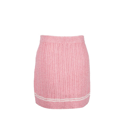 Chanel Size 38 22P Knit Skirt Viscose/Cotton/Polyamide Light Pink