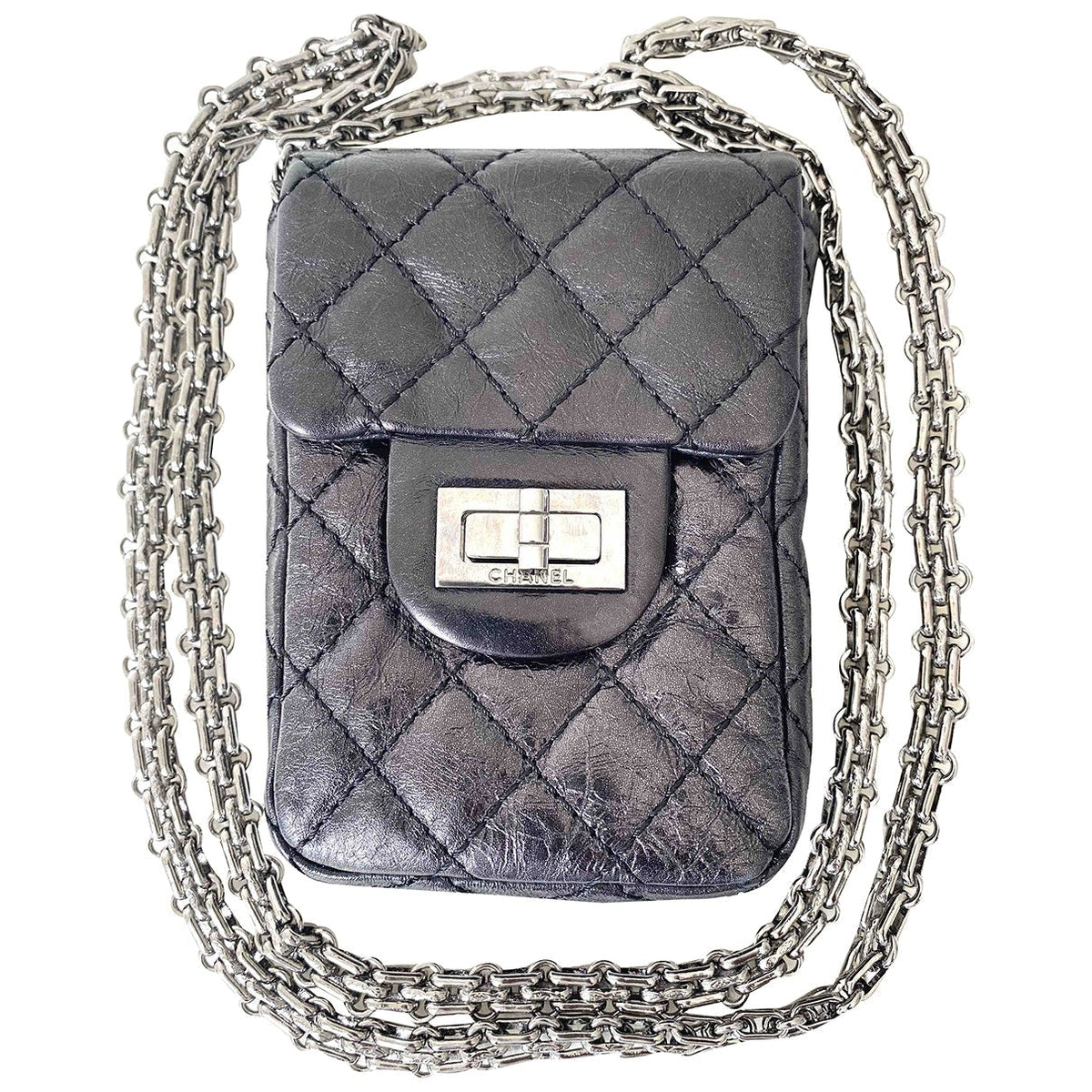 Chanel 2.55 black leather handbag