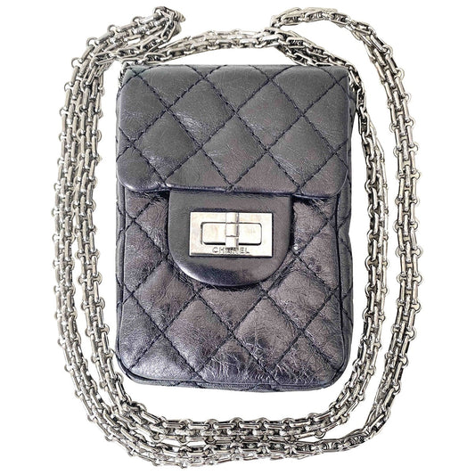 Chanel 2.55 black leather handbag