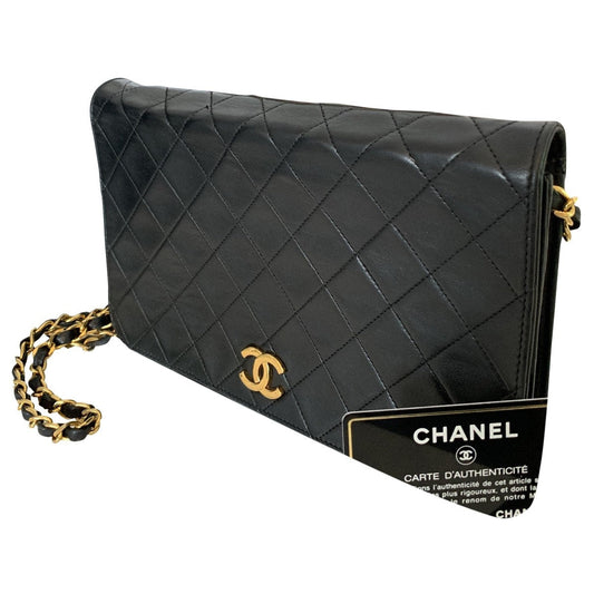 Chanel black leather handbag