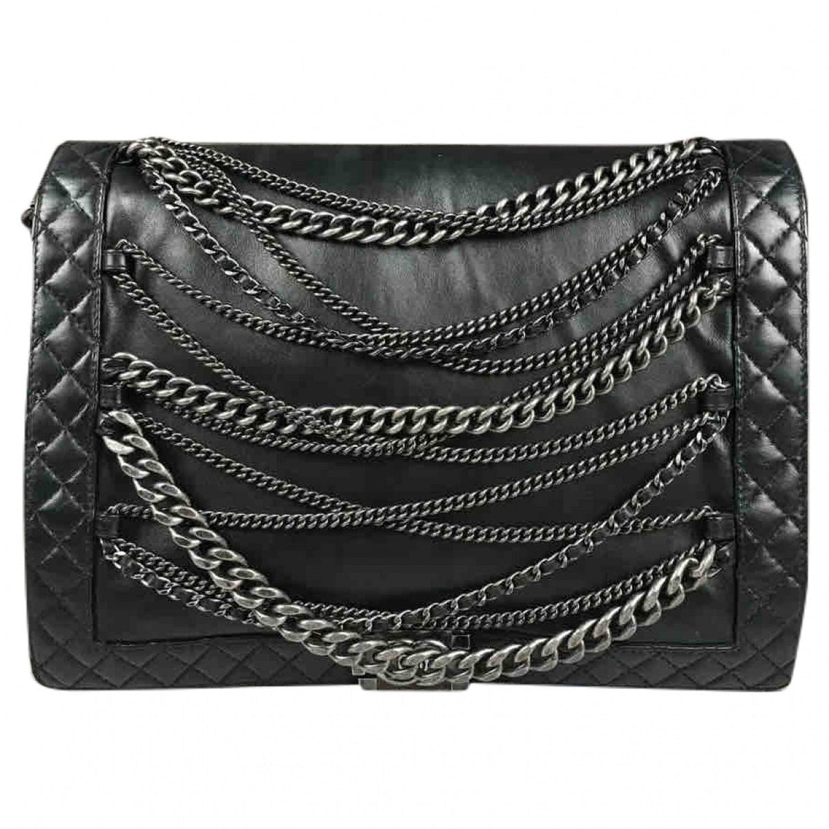Chanel boy black leather handbag