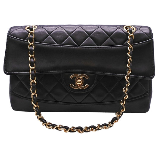 Chanel diana black leather handbag