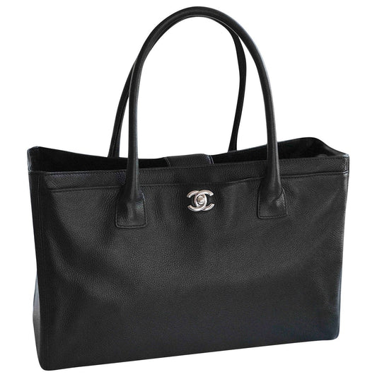 Chanel executive black leather handbag