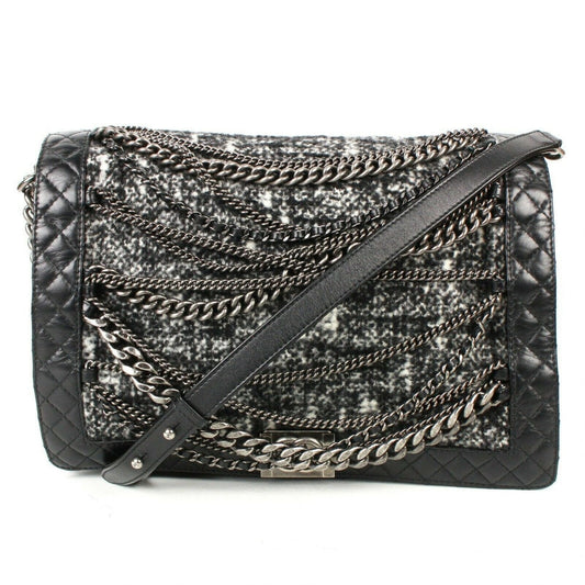Chanel boy black leather handbag