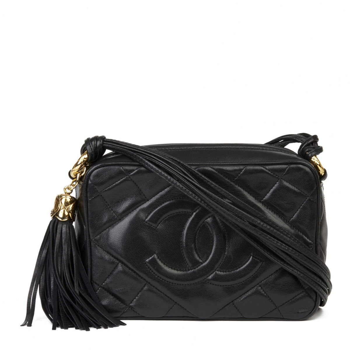 Chanel black leather handbag