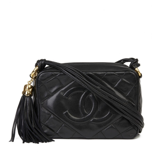 Chanel black leather handbag