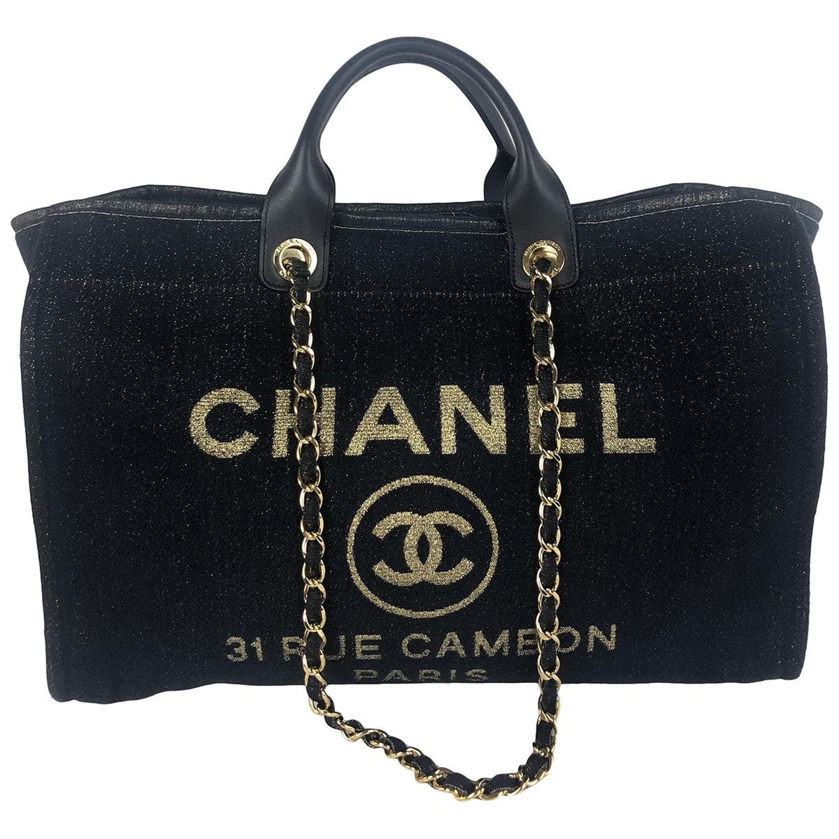 Chanel deauville navy denim - jeans handbag