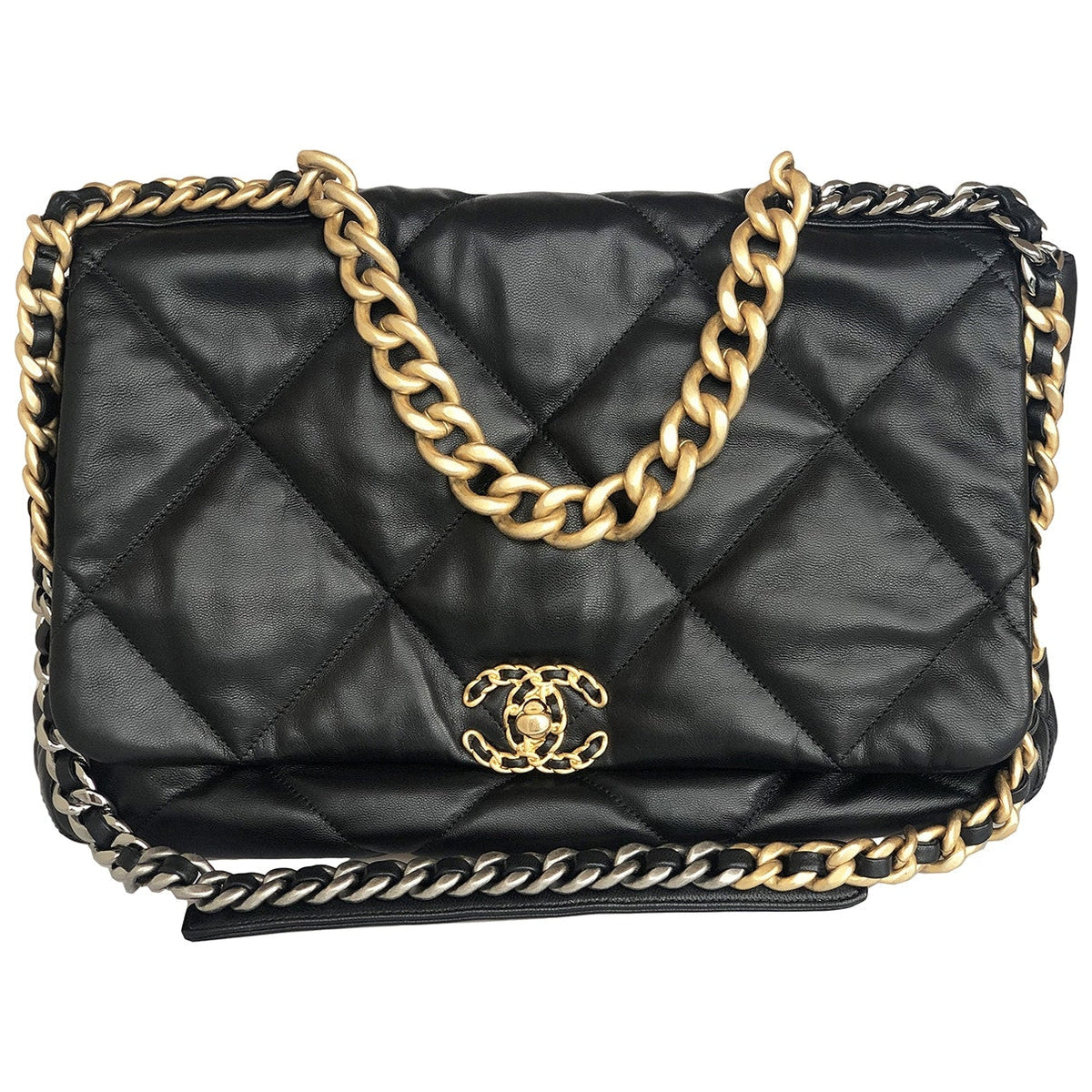 Chanel chanel 19 black leather handbag