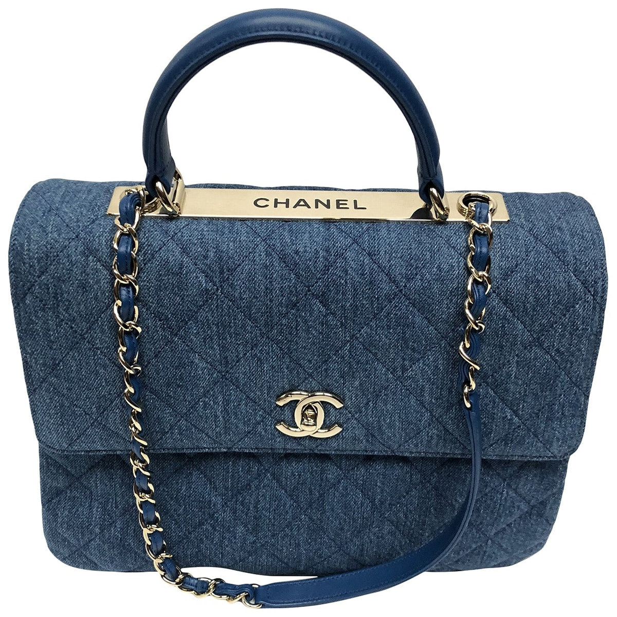 Chanel trendy cc blue denim - jeans handbag