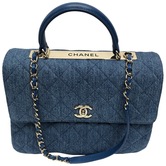 Chanel trendy cc blue denim - jeans handbag