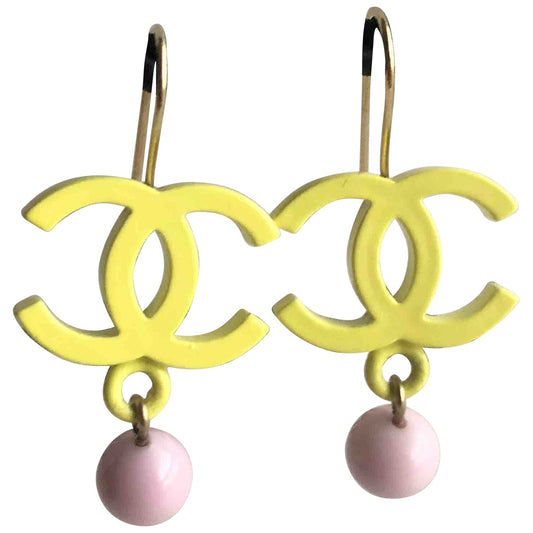 Chanel cc multicolour metal earrings