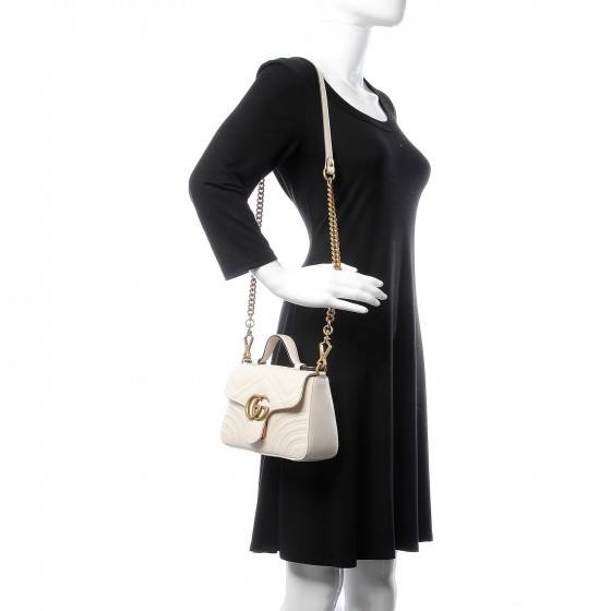 Gucci GG Marmont Small Top Handle Bag White Gucci GG Marmont Small Top Handle Bag White