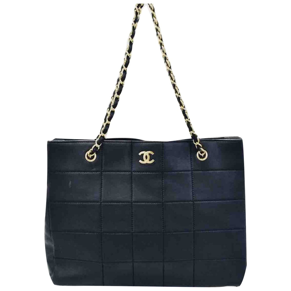 Chanel black leather handbag