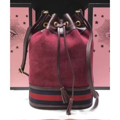 Gucci Ophidia Bucket Bag Maroon