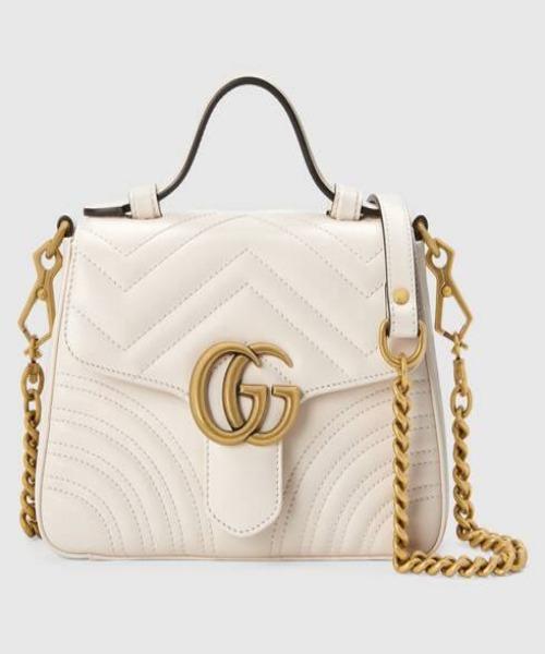 Gucci GG Marmont Small Top Handle Bag White