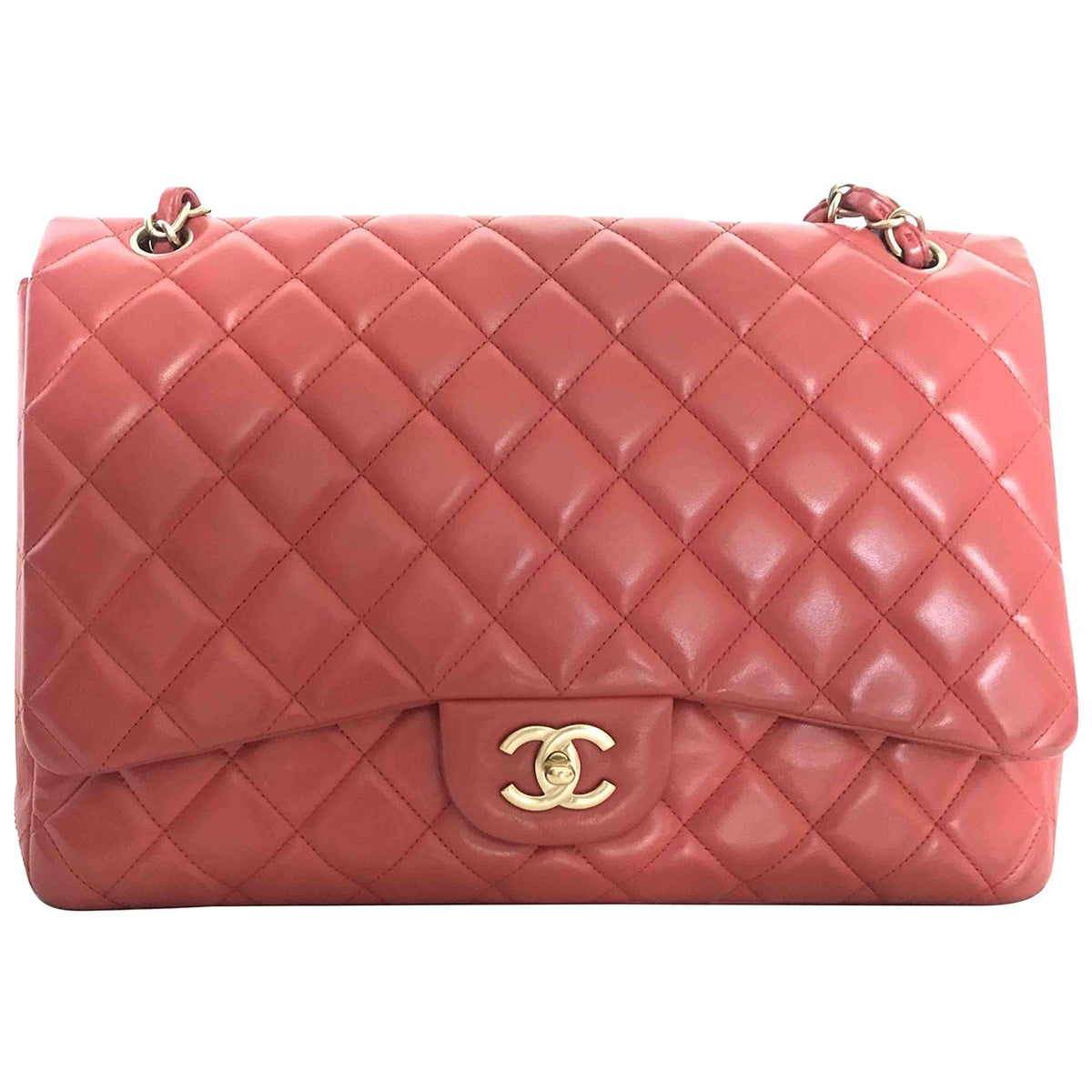 Chanel timeless/classique red leather handbag