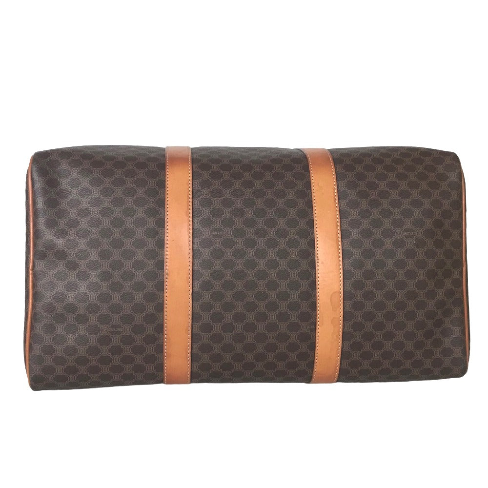 CELINE Travel bag Duffle bag PVC Brown Mini Boston Duffel bag Macadam Pattern Women Secondhand