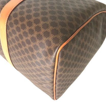CELINE Travel bag Duffle bag PVC Brown Mini Boston Duffel bag Macadam Pattern Women Secondhand