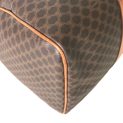 CELINE Travel bag Duffle bag PVC Brown Mini Boston Duffel bag Macadam Pattern Women Secondhand