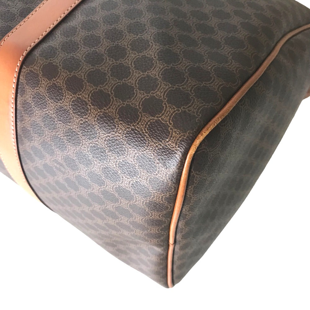 CELINE Travel bag Duffle bag PVC Brown Mini Boston Duffel bag Macadam Pattern Women Secondhand