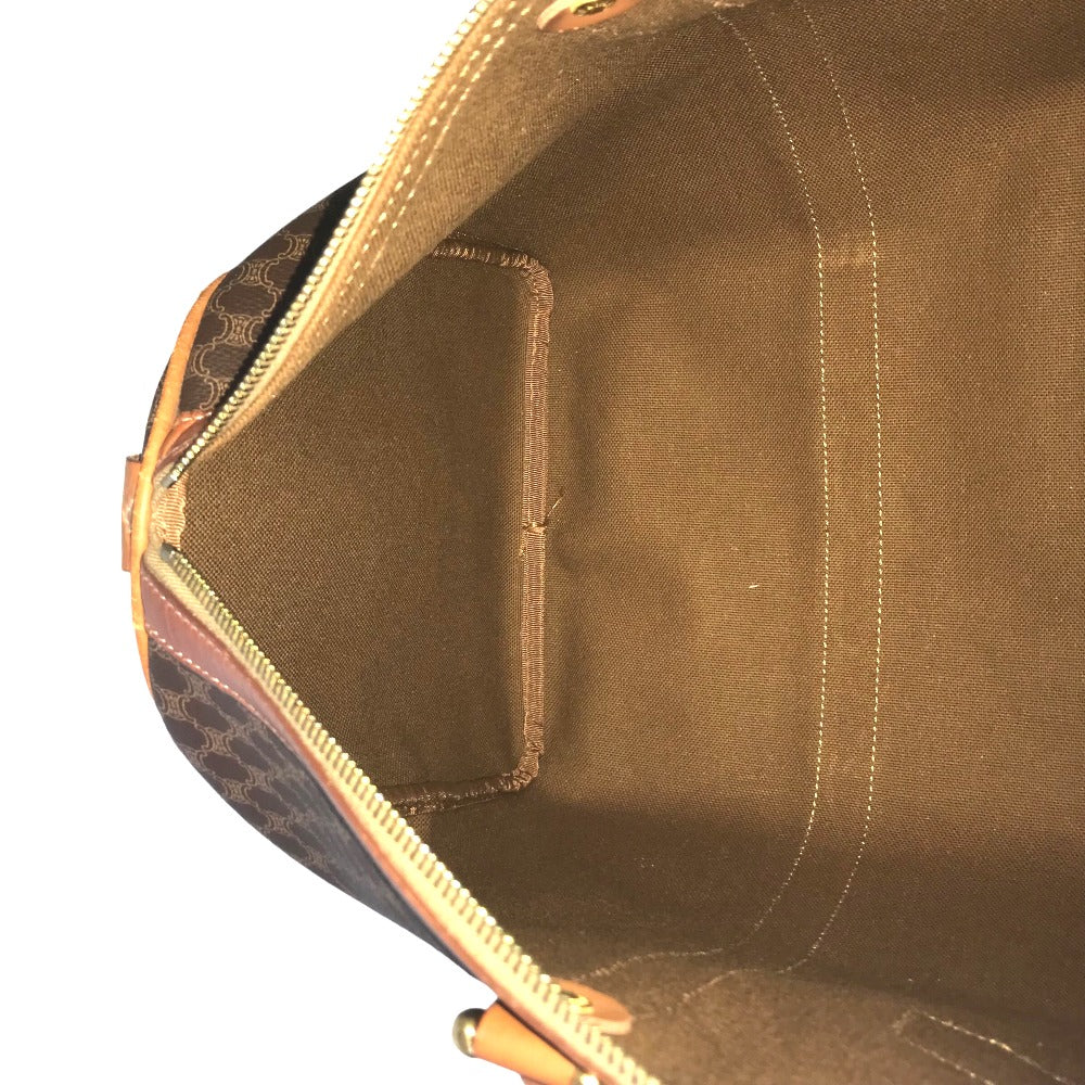 CELINE Travel bag Duffle bag PVC Brown Mini Boston Duffel bag Macadam Pattern Women Secondhand