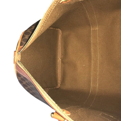 CELINE Travel bag Duffle bag PVC Brown Mini Boston Duffel bag Macadam Pattern Women Secondhand