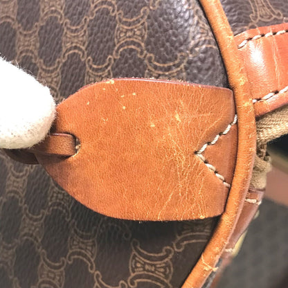 CELINE Travel bag Duffle bag PVC Brown Mini Boston Duffel bag Macadam Pattern Women Secondhand