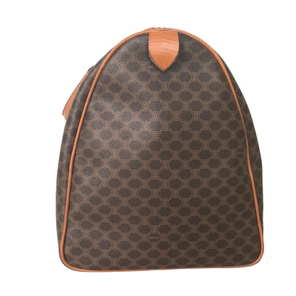 CELINE Travel bag Duffle bag PVC Brown Mini Boston Duffel bag Macadam Pattern Women Secondhand