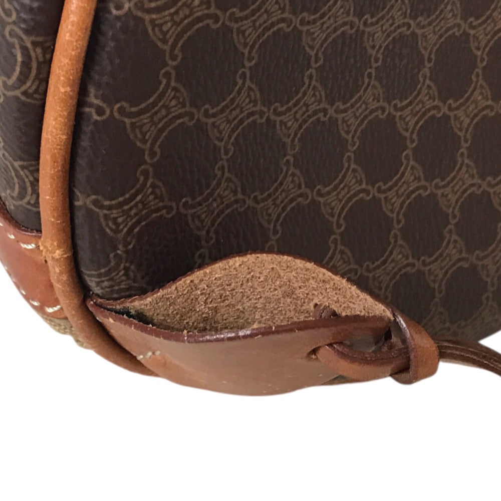 CELINE Travel bag Duffle bag PVC Brown Mini Boston Duffel bag Macadam Pattern Women Secondhand