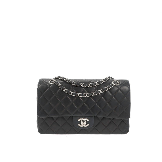 Chanel timeless/classique black leather handbag