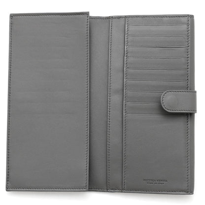 Bottega Veneta INTRECCIATO Bifold Wallet Long Wallet Gray Leather