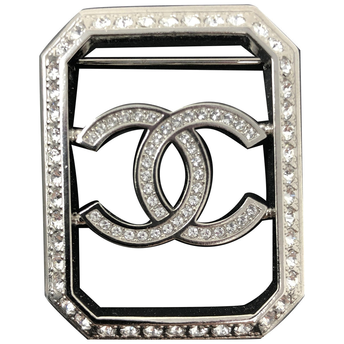 Chanel cc silver metal pins & brooches