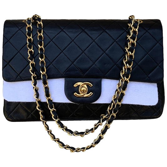 Chanel timeless/classique black leather handbag