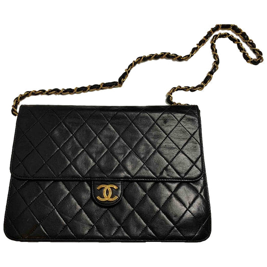 Chanel black leather handbag