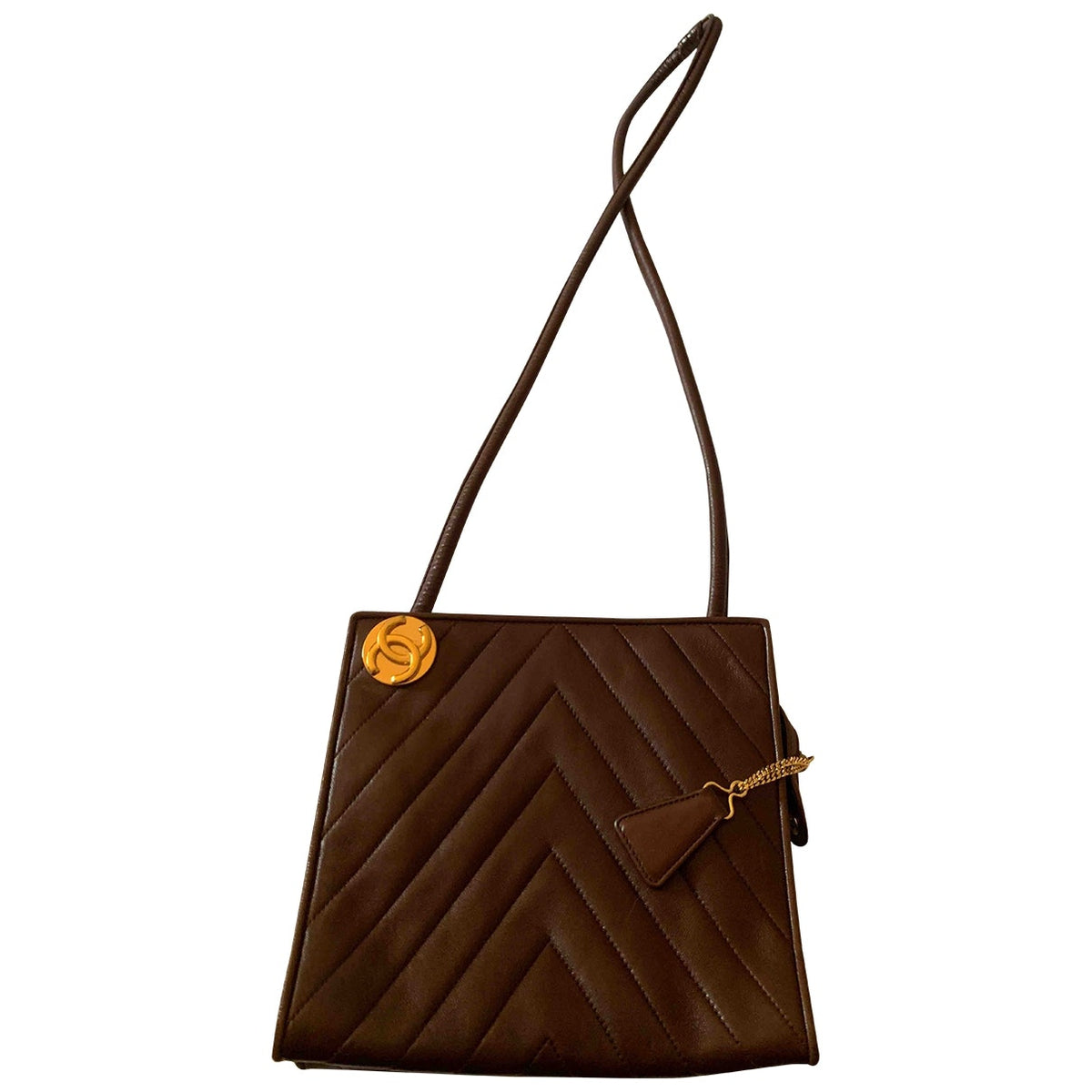 Chanel brown leather handbag