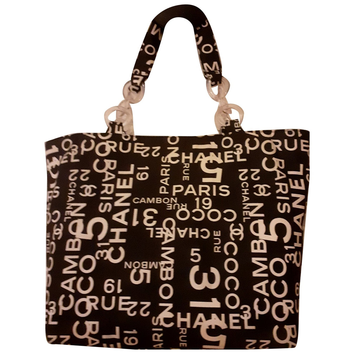 Chanel black cotton handbag