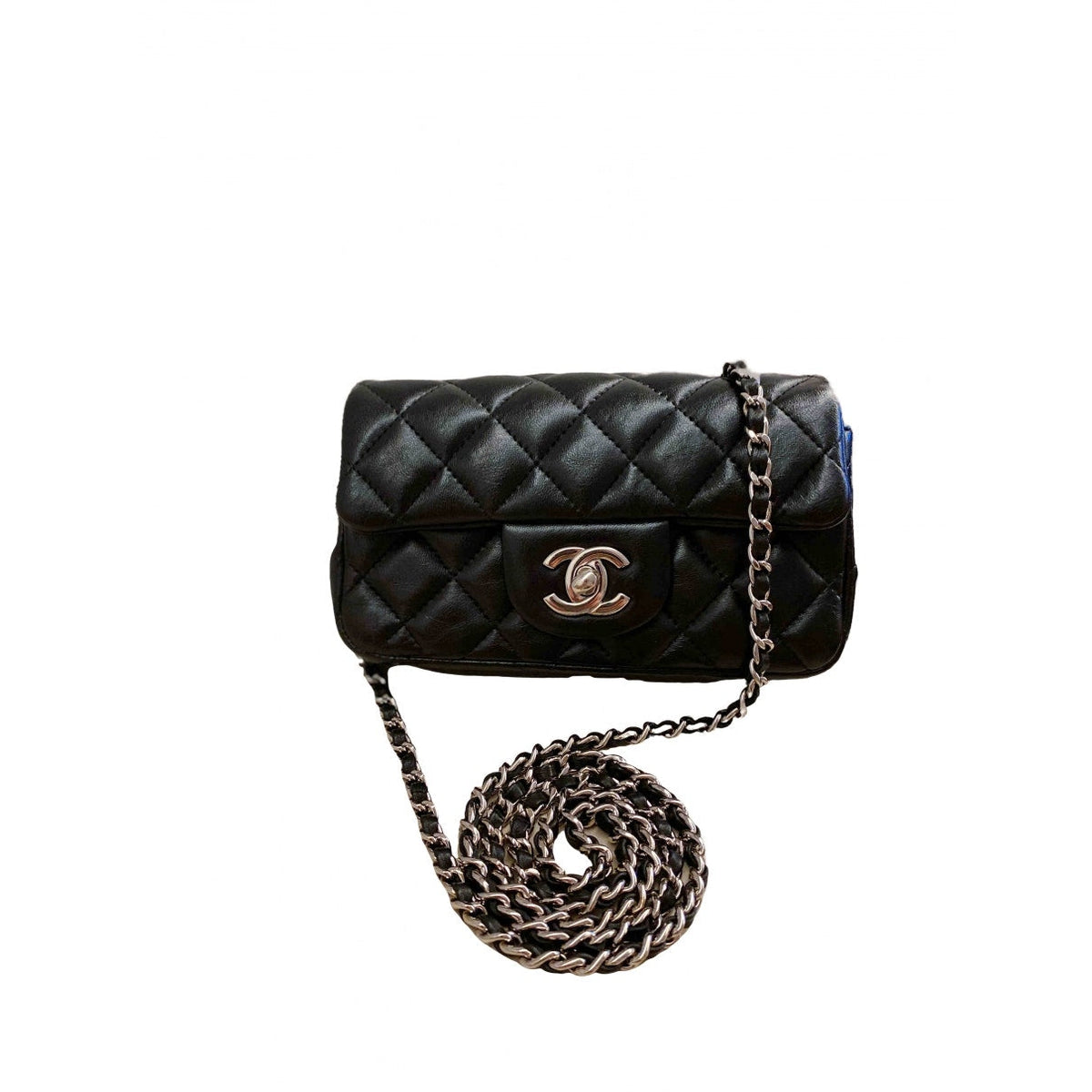 Chanel timeless/classique black leather handbag