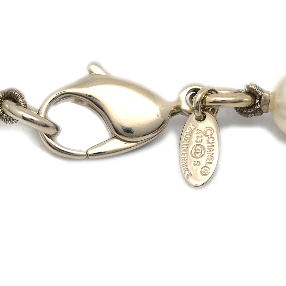 Chanel Gold Chain Necklace Rhinestone