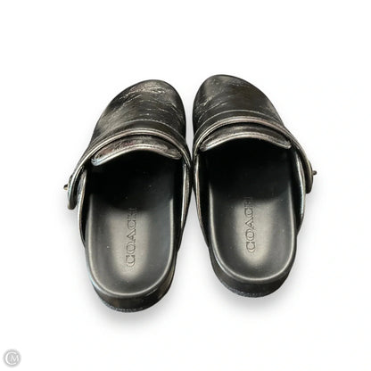 Shoes Designer By Coach In Black & Silver, Size: 7
