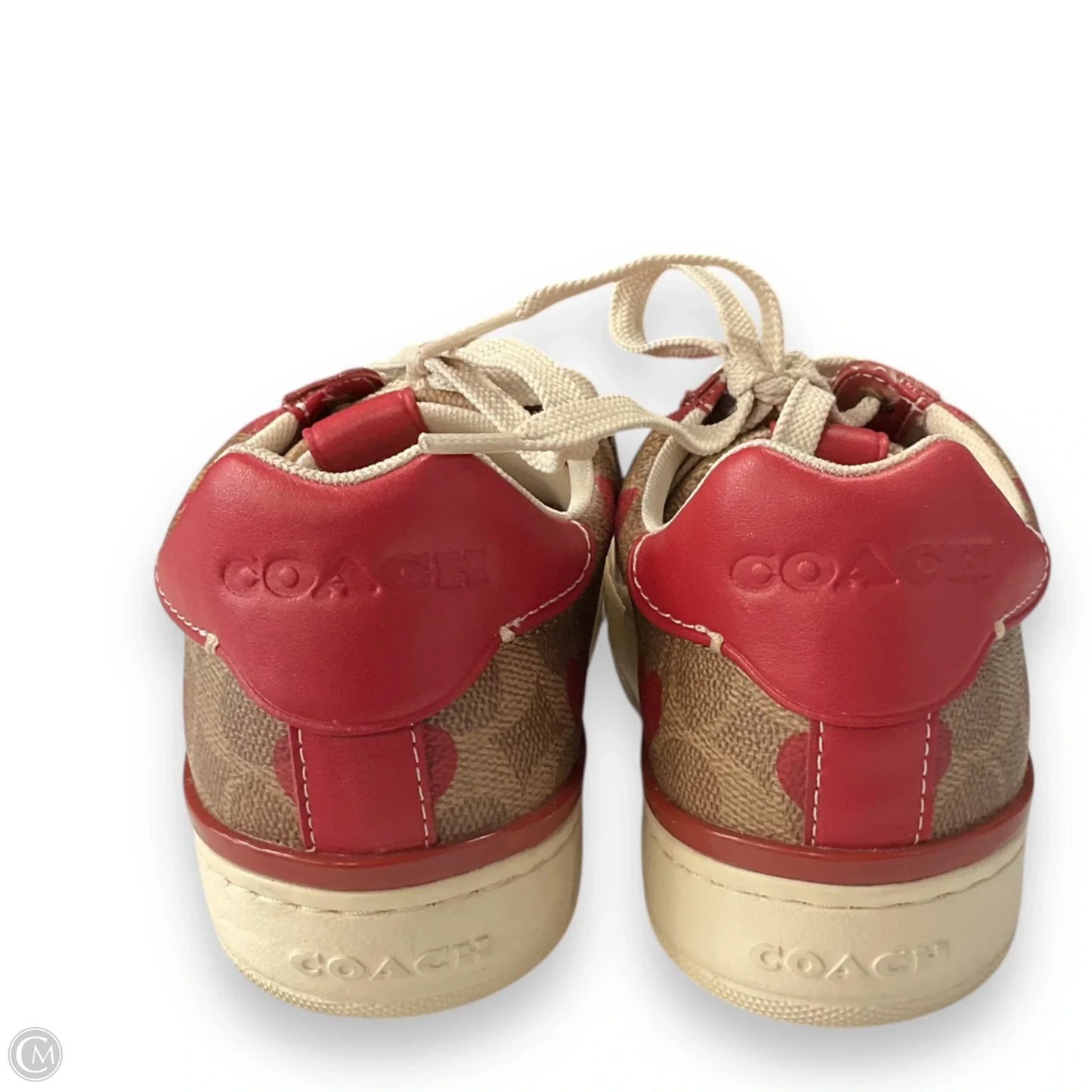 Shoes Designer By Coach In Red & Tan, Size: 8