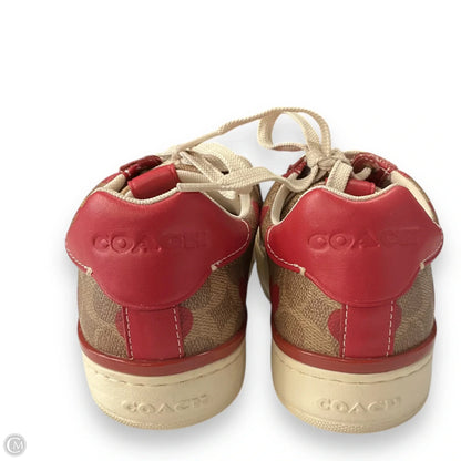 Shoes Designer By Coach In Red & Tan, Size: 8