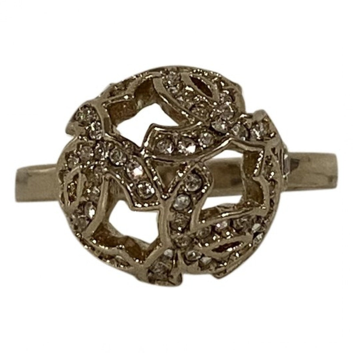 Chanel cc silver metal rings