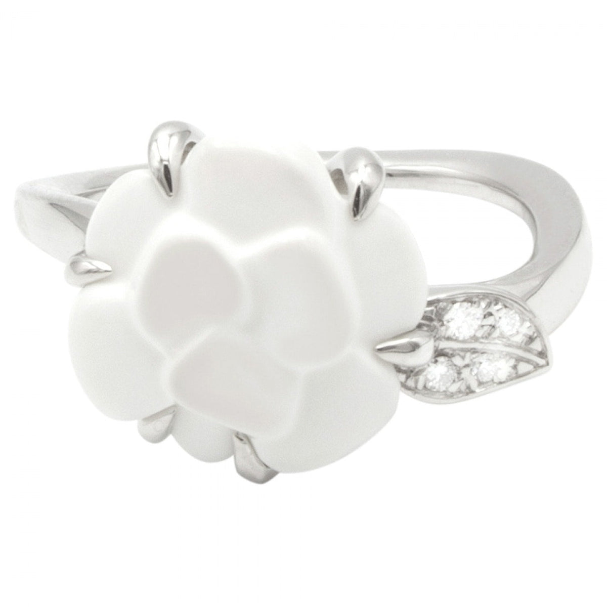 Chanel camélia silver white gold rings