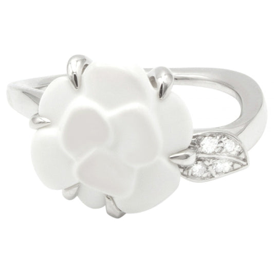 Chanel camélia silver white gold rings
