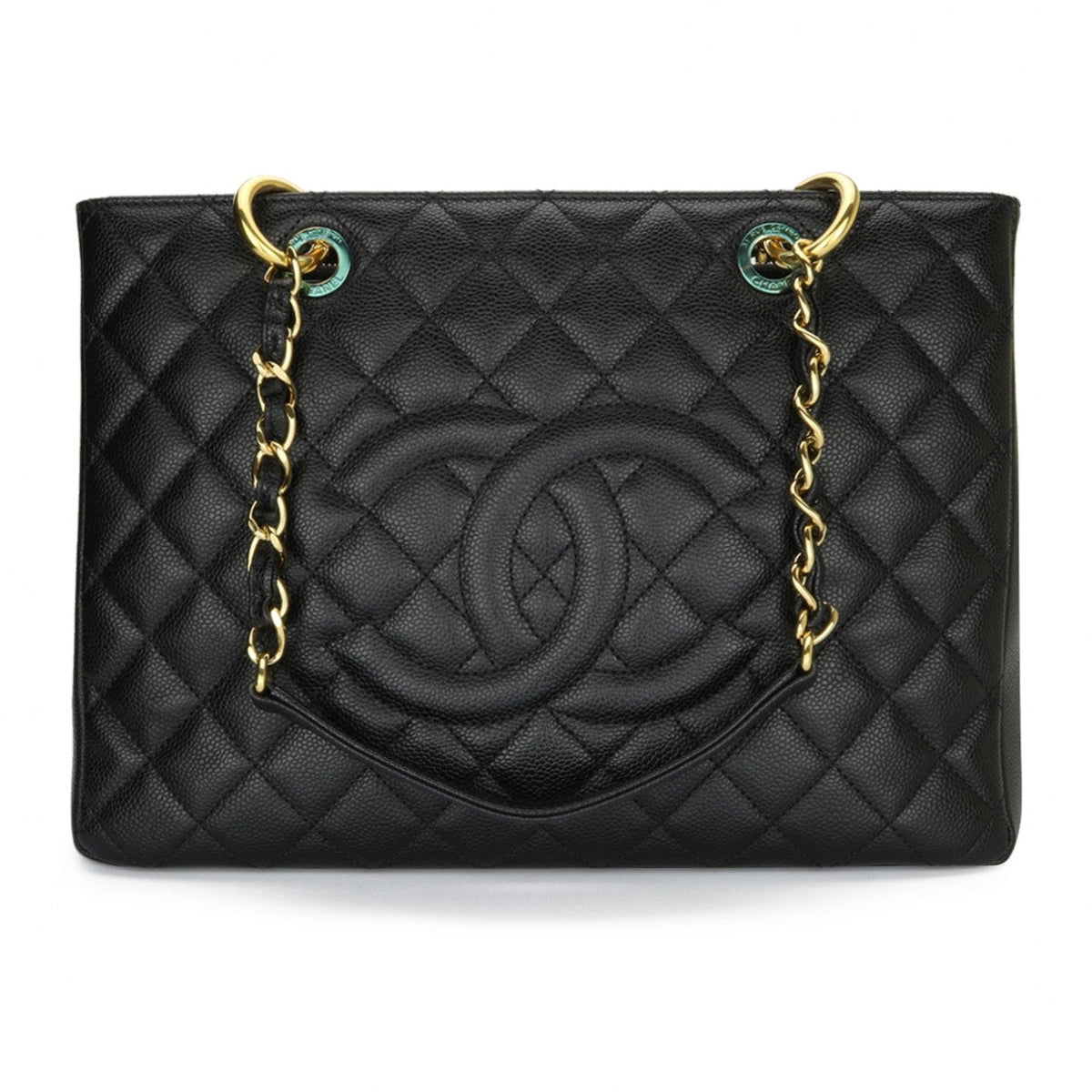 Chanel grand shopping black leather handbag
